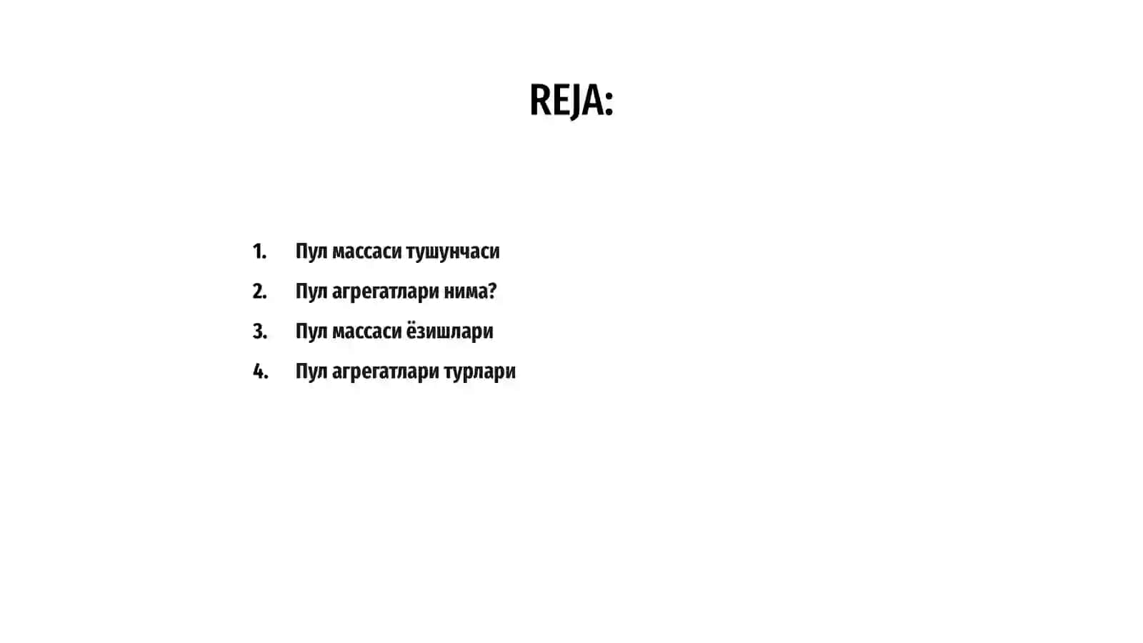 Пул массаси ва пул агрегатлари 2