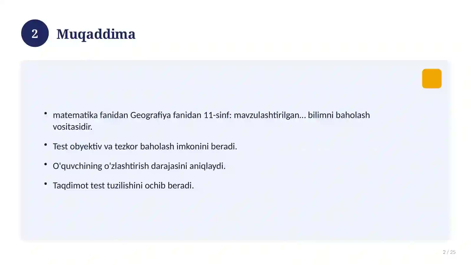 Geografiya fanidan 11-sinf: mavzulashtirilgan nazorat ishi va tahlil 2