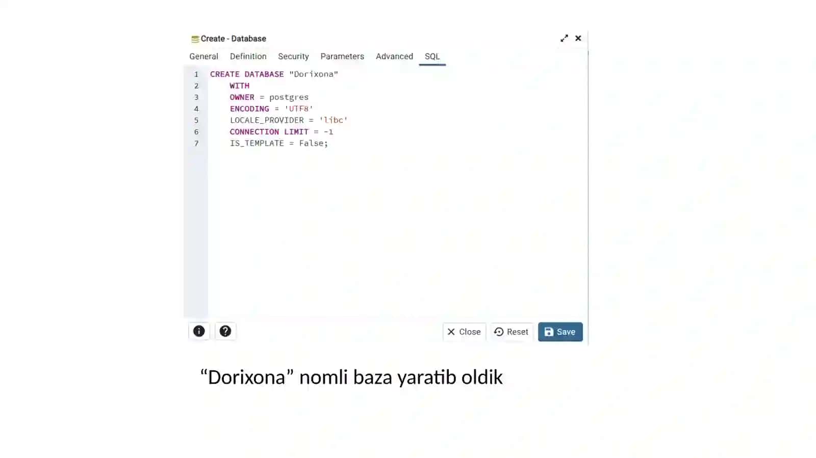 “Dorixona” ma’lumotlar bazasi 2