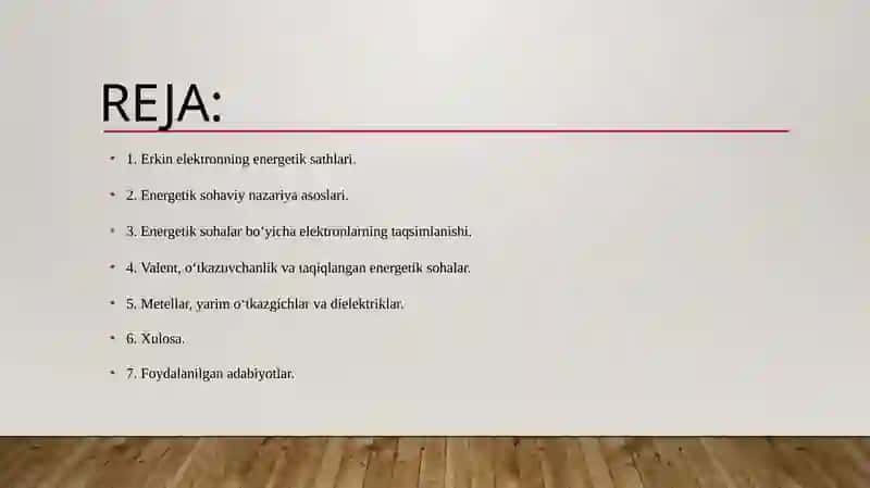 Fizika II fanidan 3-Mustaqilishi Kristallarning sohavi nazariyasi 2
