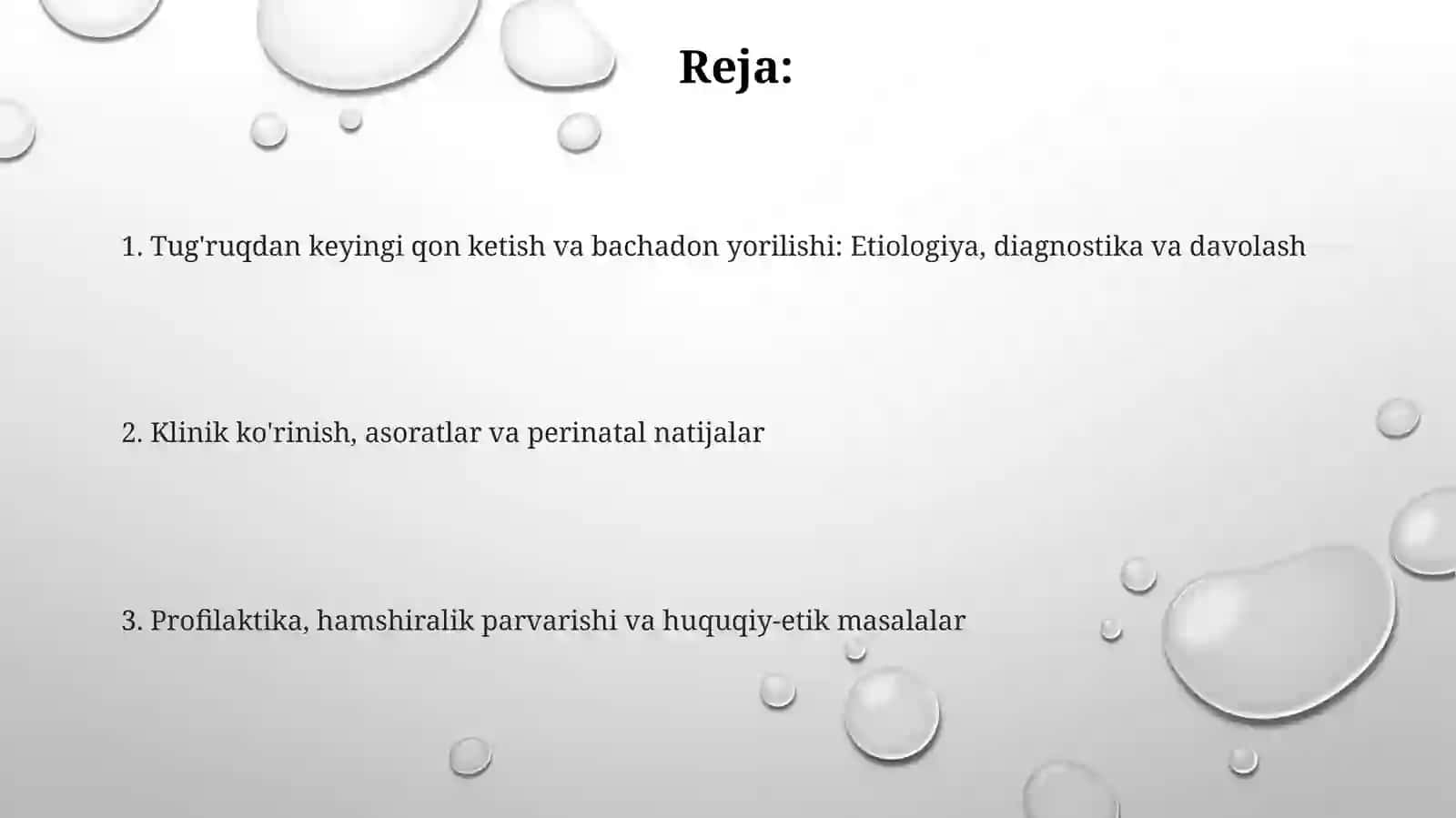 Tug'ruqdan keyingi qon ketish va bachadon yorilishi: Etiologiya, diagnostika va davolash 2