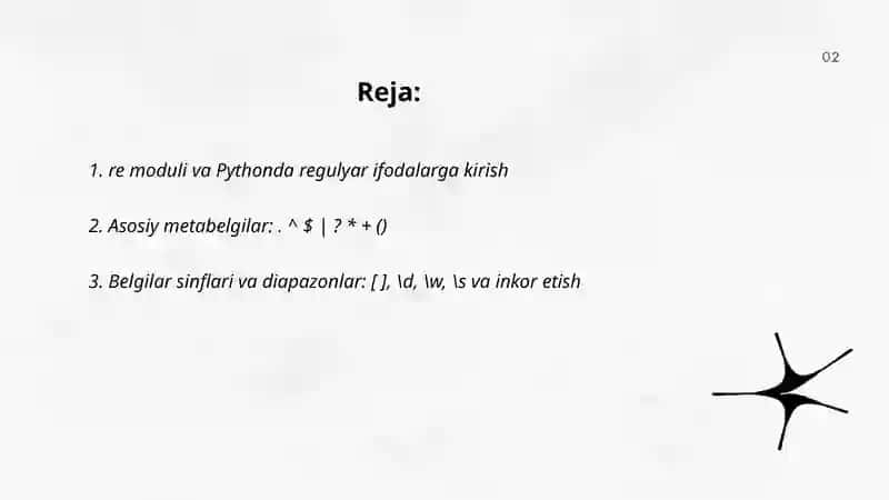 Pythonda regulyar ifodalar 2