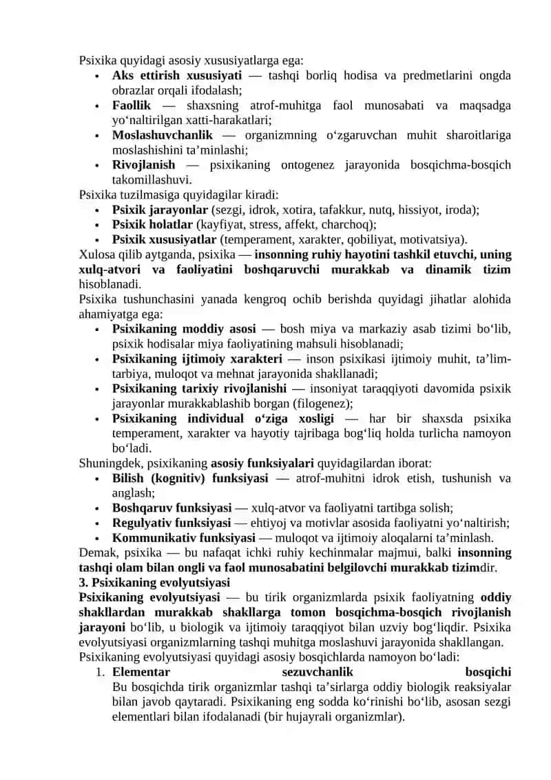 Psixologiya faniga kirish 2