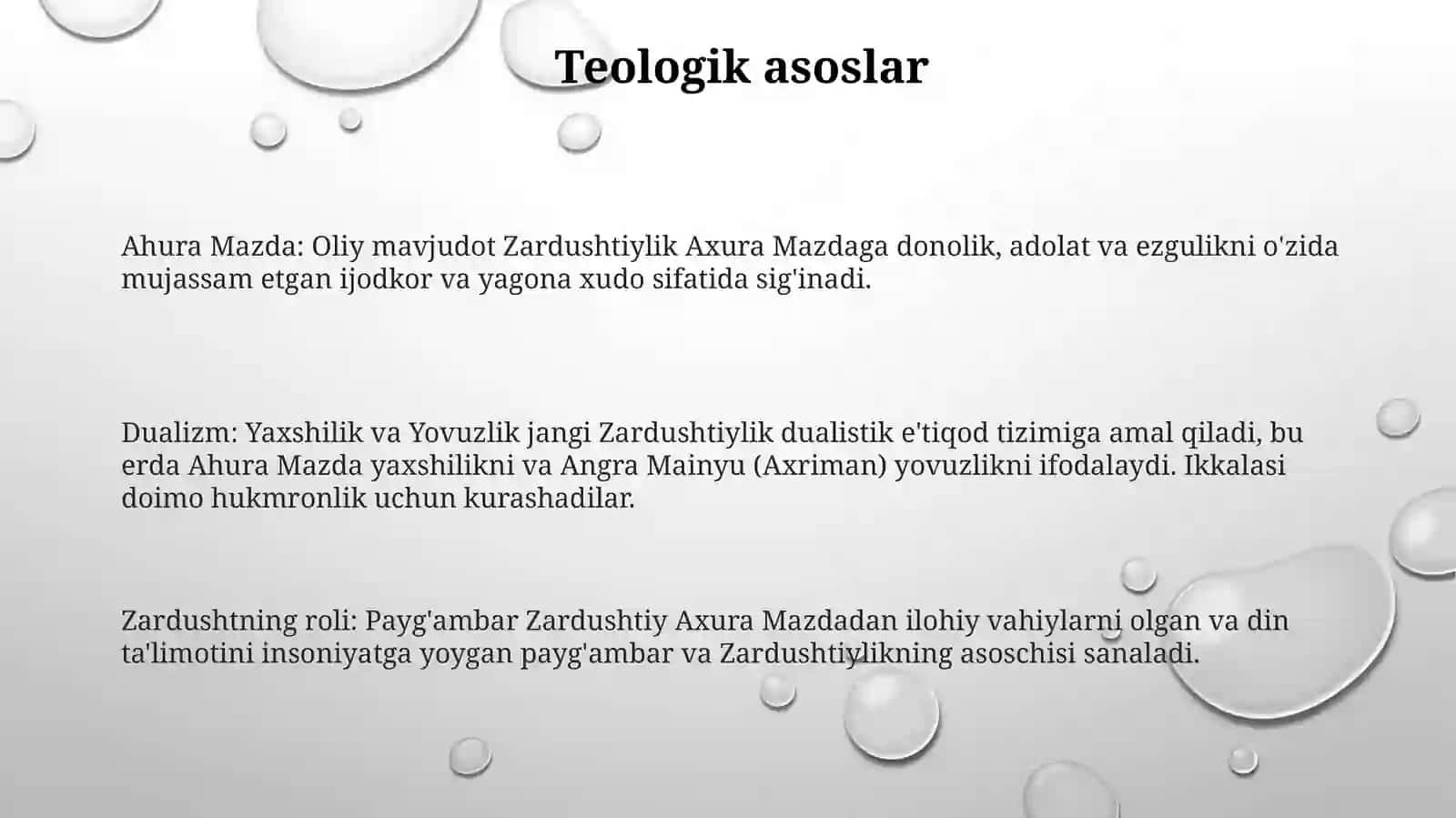 Zardushtiylikning Teologik Tizimi VaDiniyMarosimlari 2