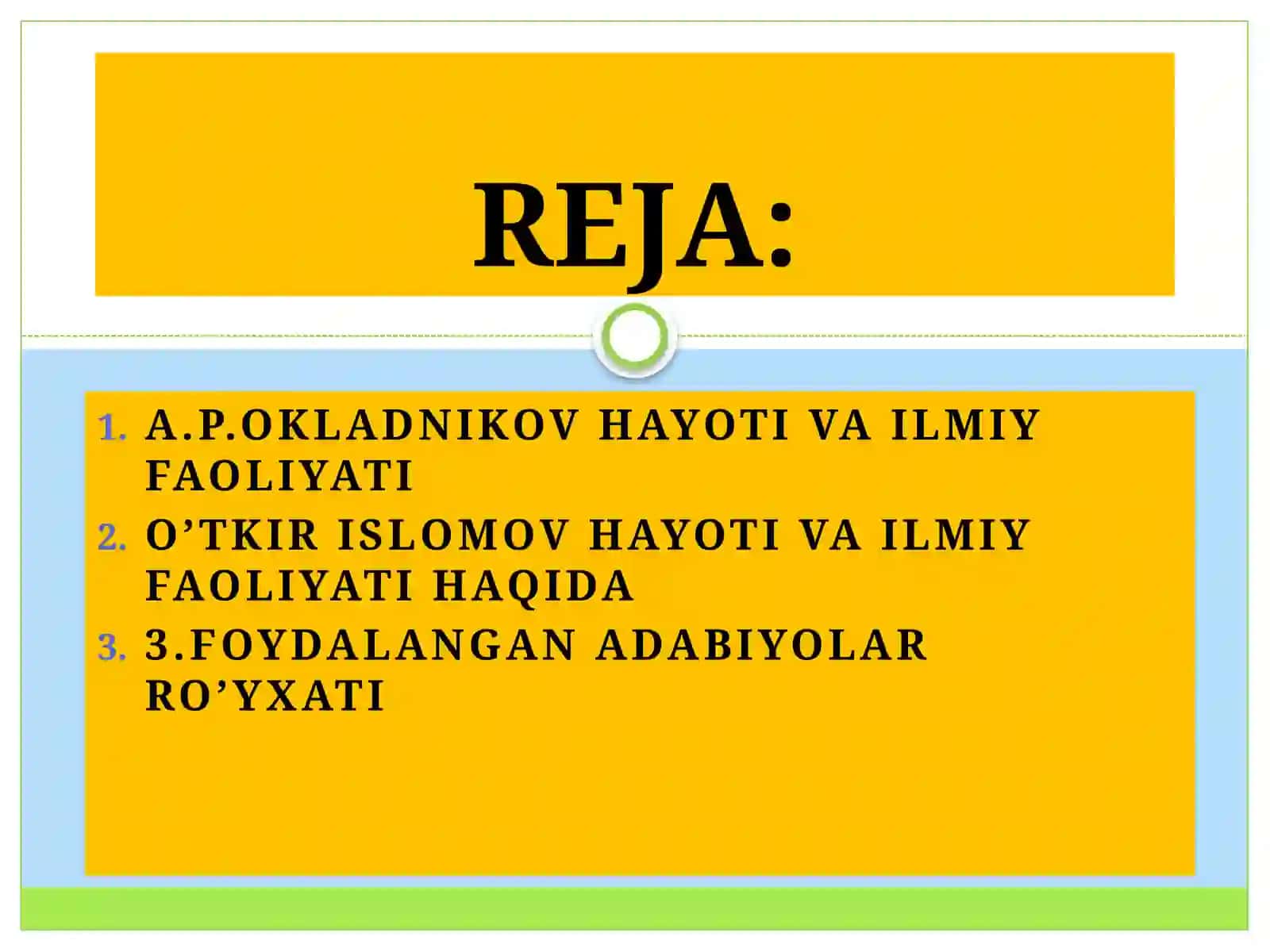 Foydalangan adabiyolar ro’yxati 2