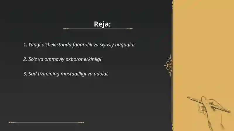 Yangi O'zbekistonda fuqarolik va siyosiy huquqlar 2