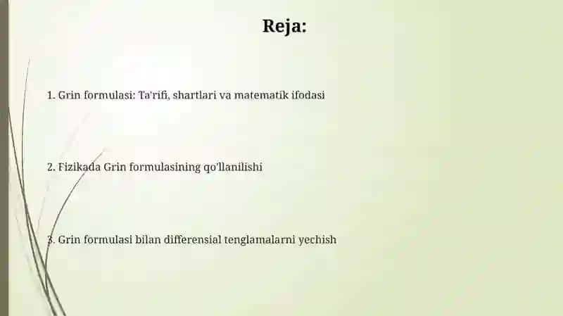 Grin formulasi: Ta'rifi va matematik ifodasi 2