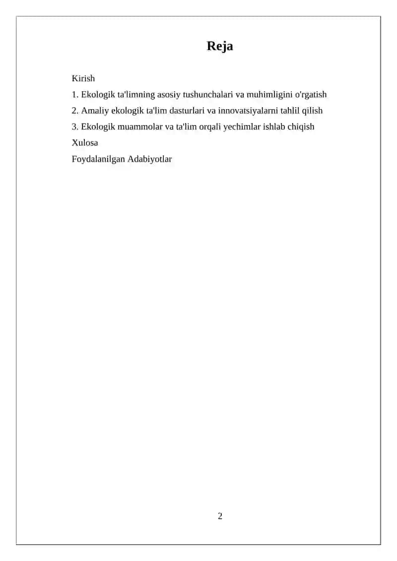 O’ZBEKISTON RESPUPLIKASIDA EKOLOGIK TA’LIMNI RIVOJLANTIRISH MUAMMOLARI 2