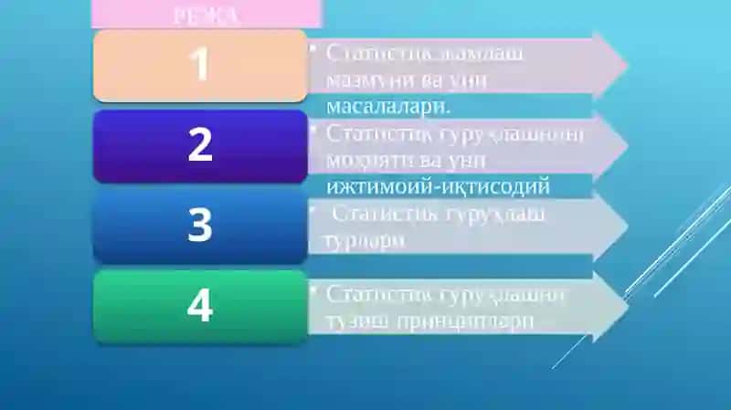 статистик жамлаш ва гуруҳлаш 2