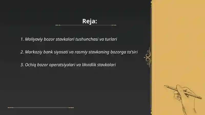 Moliyaviy bozor stavkalari 2