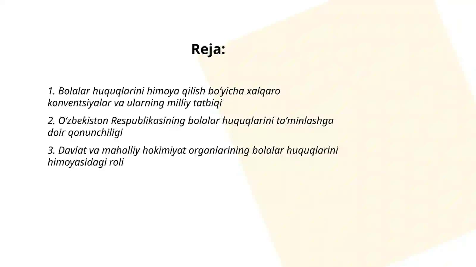 Bolalar huquqlarini va himoyasini taʼminlash 2