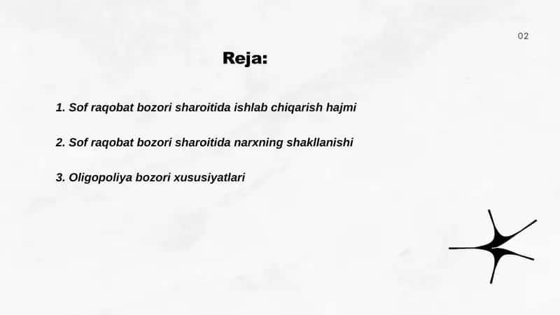 Ishlab chiqarish hajmi va narxning shakillanishi 2