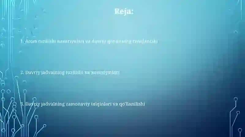 Atom tuzilishi nazariyalari va davriy qonun 2