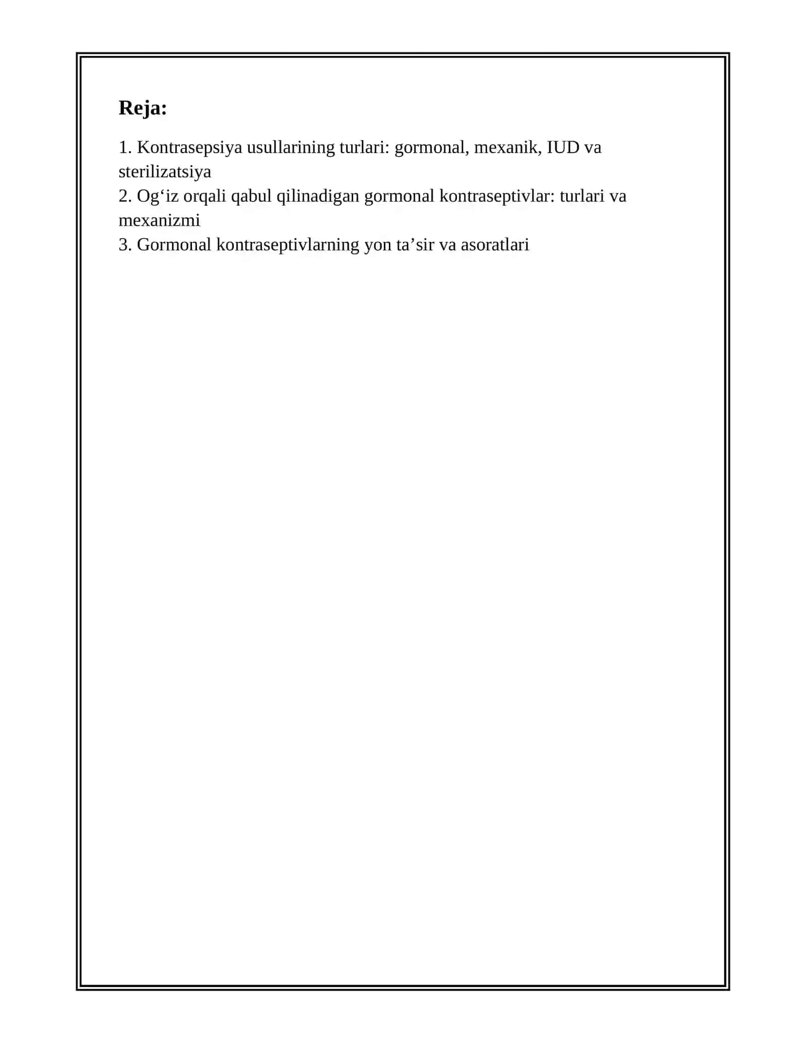 Kontrasepsiya vositalari va probiotik va prebiotiklar 2