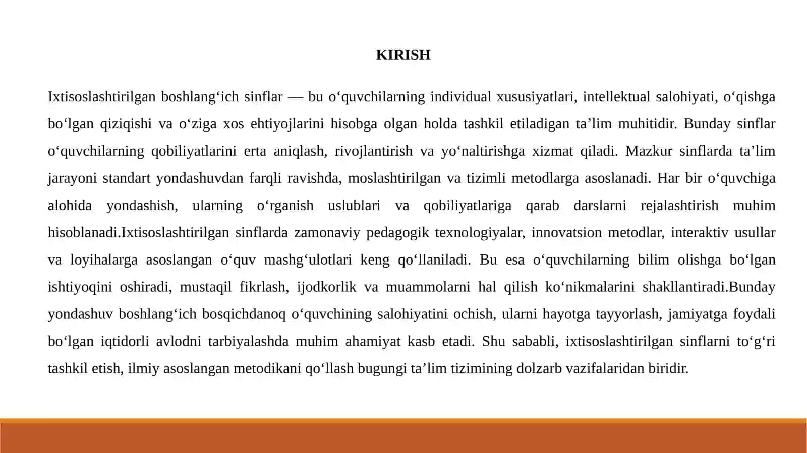 Ixtisoslashtirilgan boshlang‘ich sinf darslarini tashkil etish 2