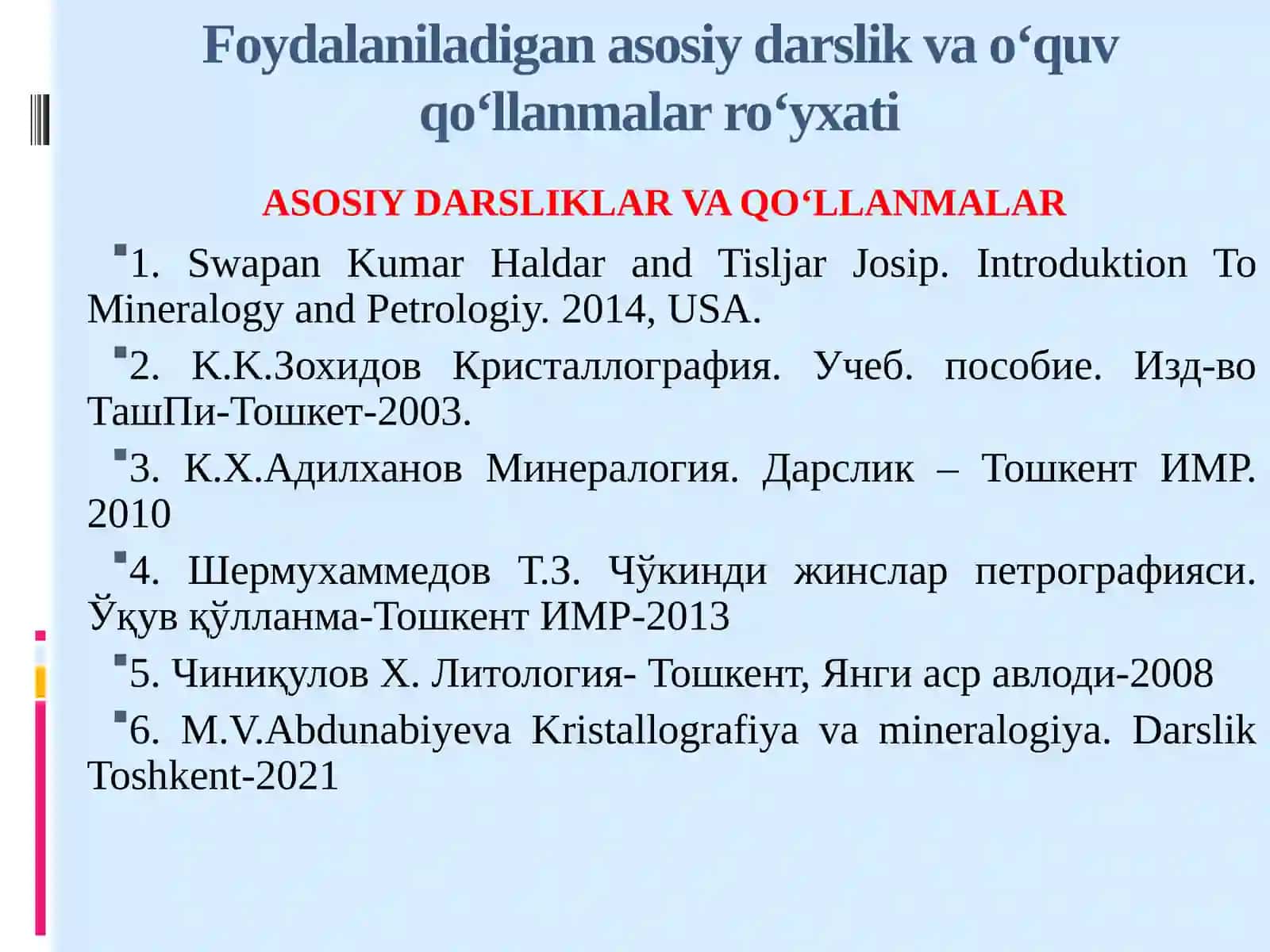 Kristallografiya va mineralogiya 2