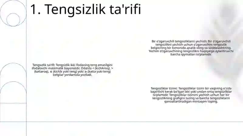 Bir Noma'Lumli Tengsizliklarni Yechish 2