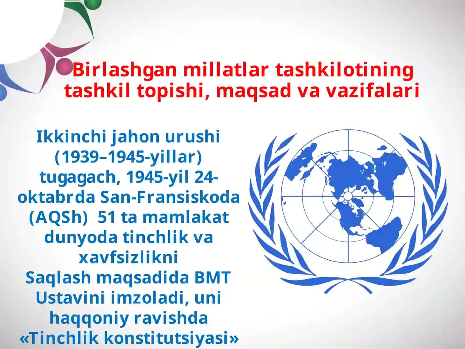 Birlashganmillatlartashkilotiningmaqsadvavazifalari 2