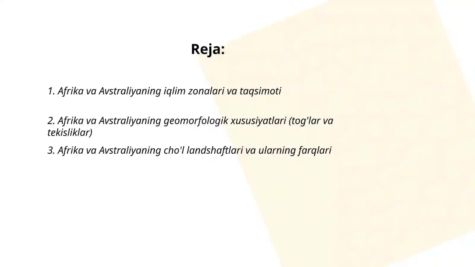 Afrika va avstraliya materigi tabiatiga qiyosiy tarif 2