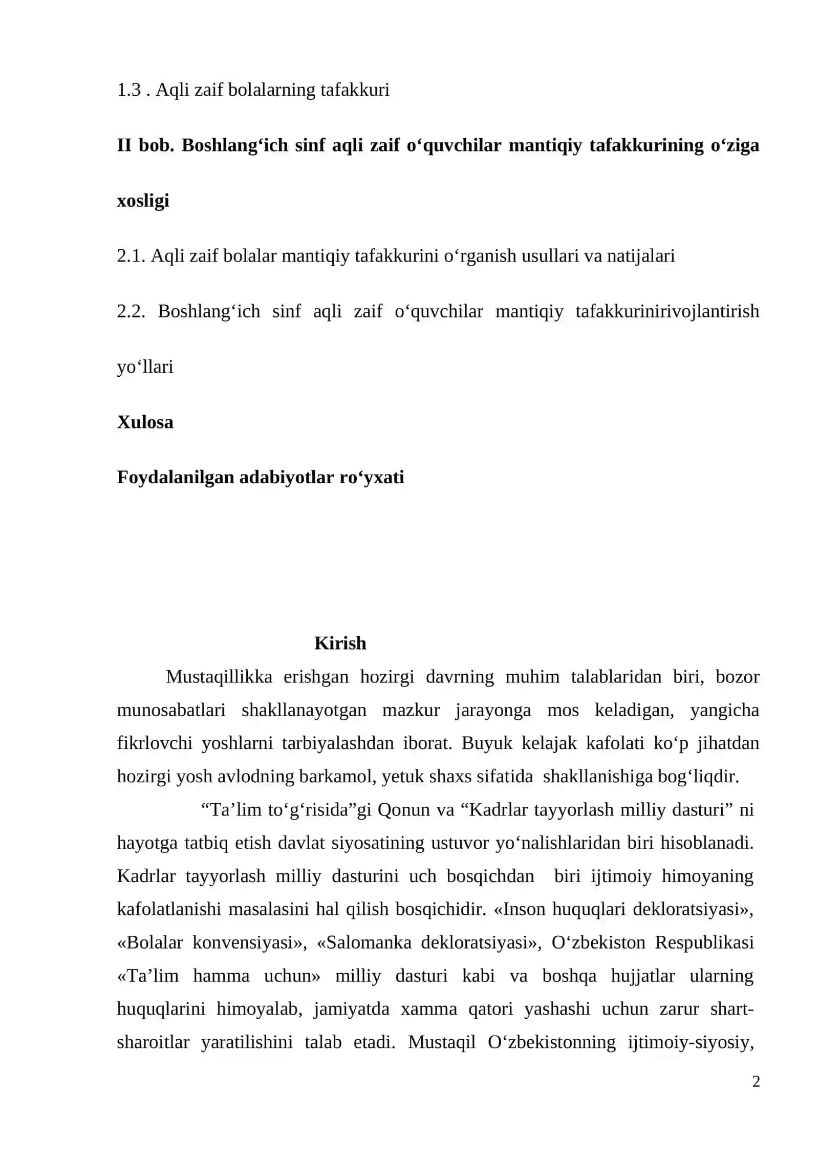 Boshlang‘ich sinf aqli zaif о‘quvchilar mantiqiy tafakkurining о‘ziga xos хусусиятлари 2