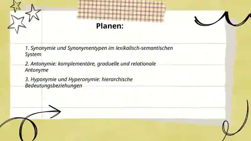 Paradigmatische Beziehungeni in Lexikalish-semantischem System 2