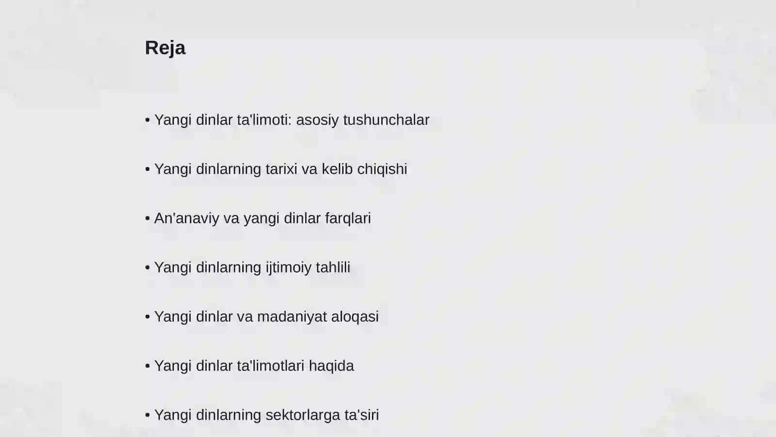 Yangi dinlar ta'limoti va sektorlari 2