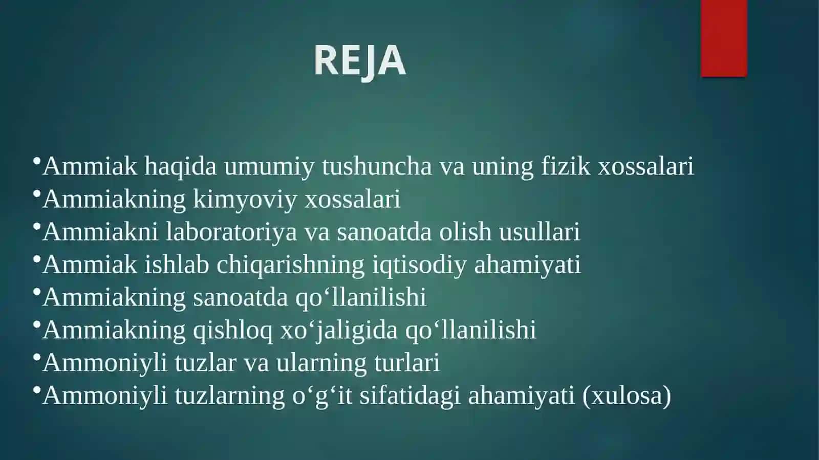 Ammiakning Kimyoviy Xossalari 2
