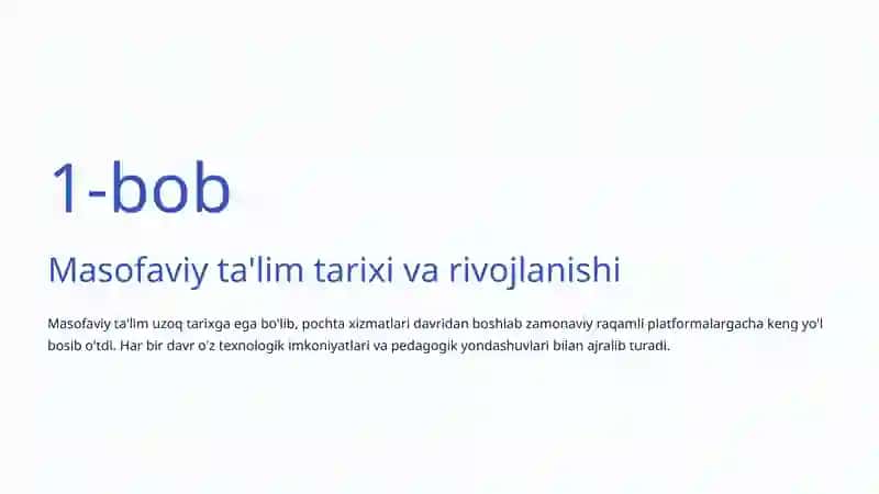 Masofaviy ta'lim va uning pedagogik asoslari 2