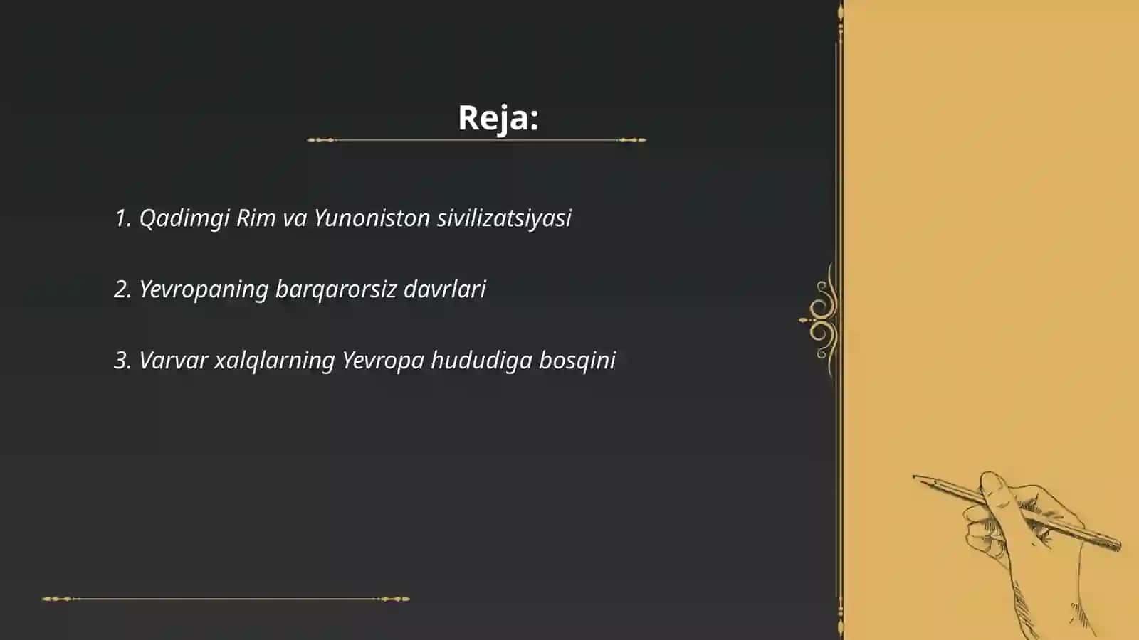 Qadimgi va o‘rta asrlarda Yevropa sivilizatsiyasi 2