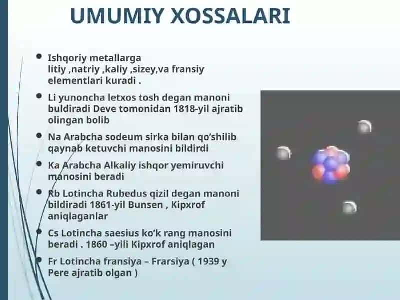 Ishqoriy metallar 2