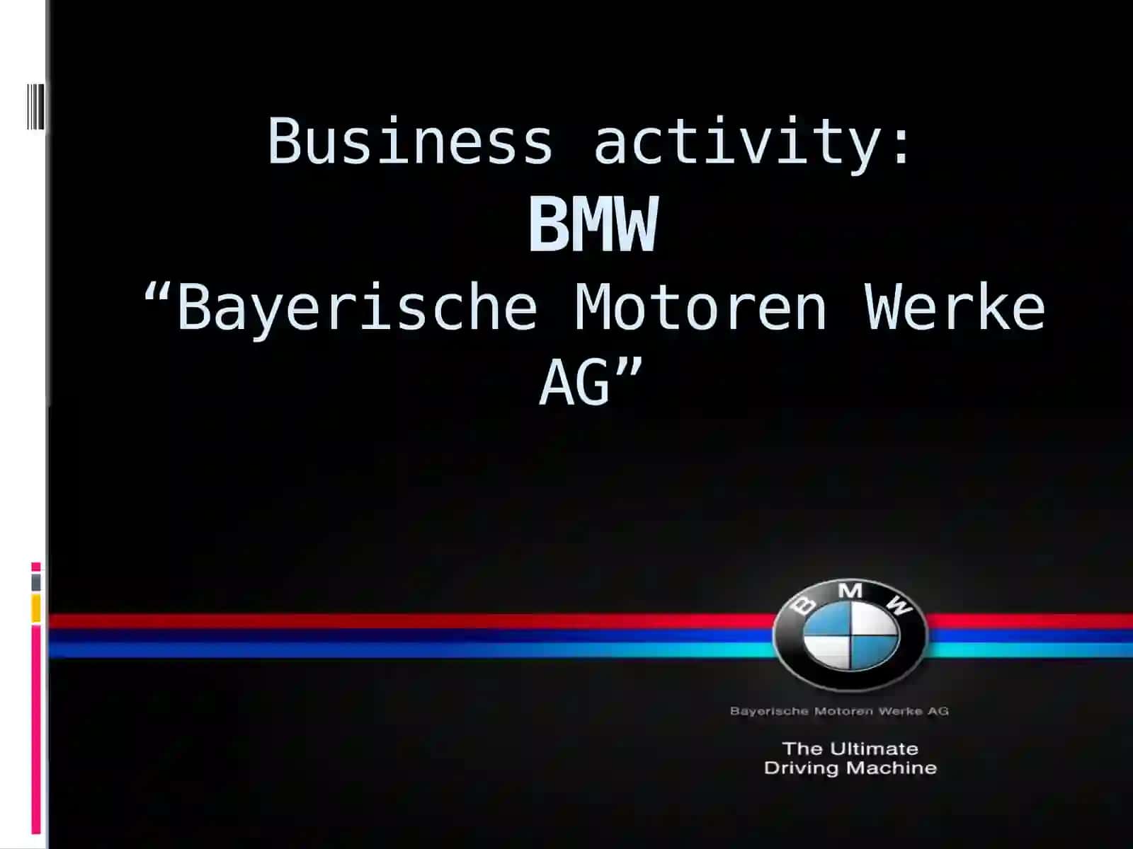 Business activity:BMW“BayerischeMotorenWerkeAG” 2