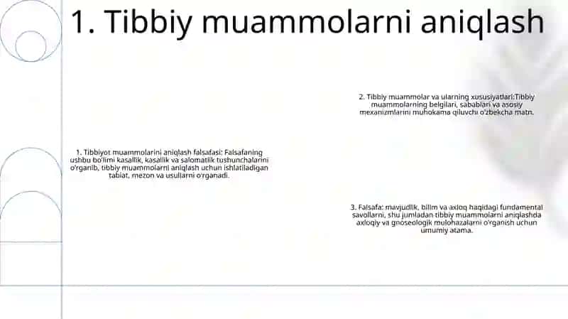 Tibbiy Muammolar Va Ularning Xususiyatlari Falsafa 2