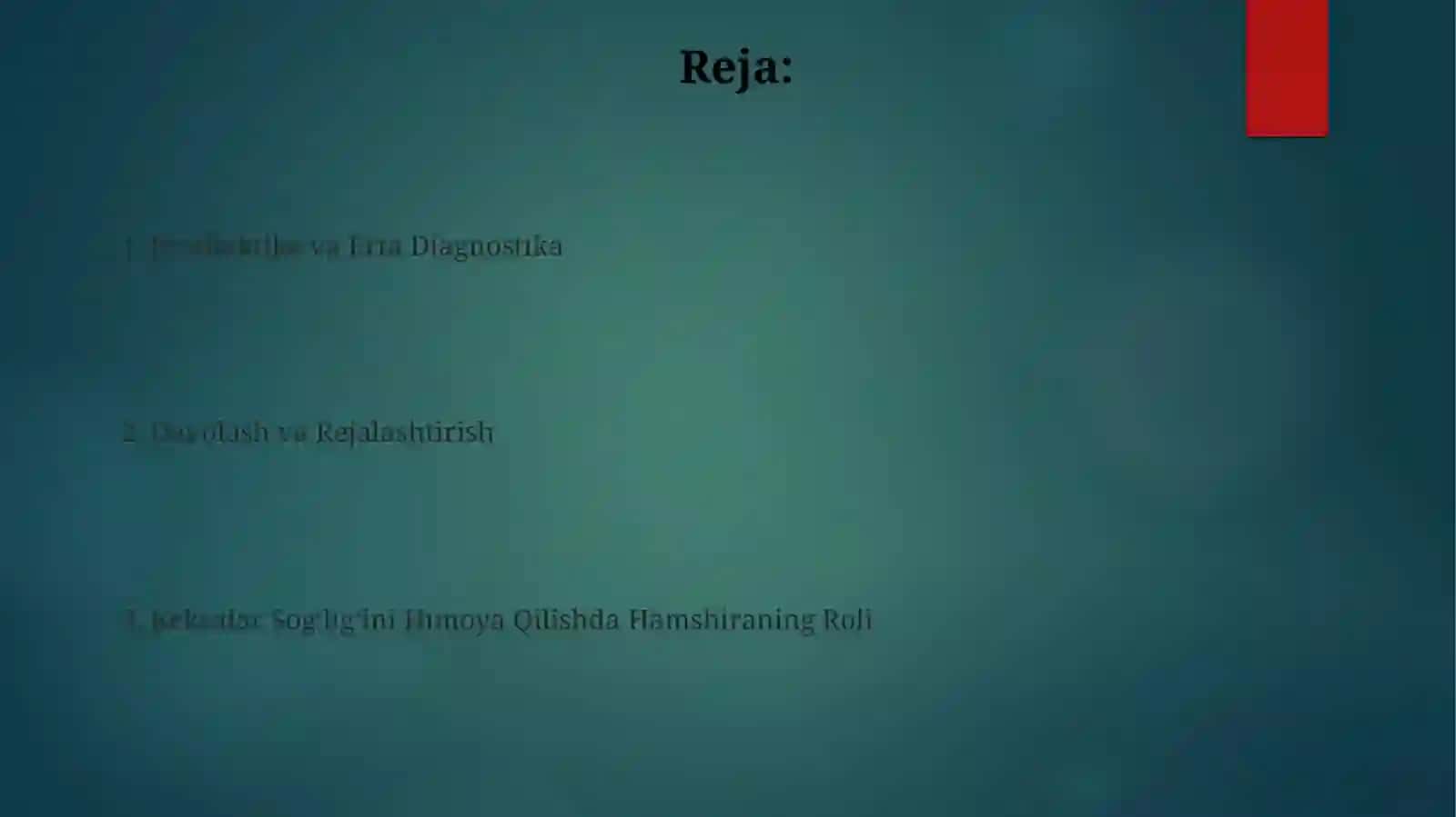 JamoadahamshiralikishifanidanQariyalarsalomatliginihimoyaqilishdahamshiraningoʻrni 2