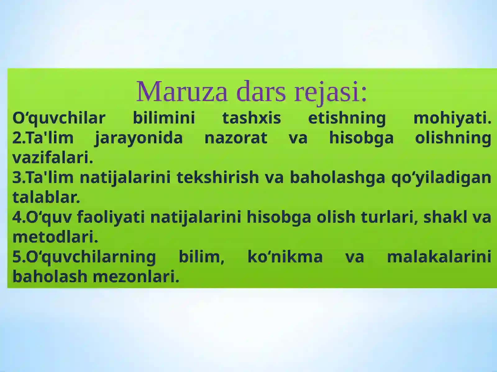 “Mutaxasislikka kirish” FANIDAN TAQDIMOT 2