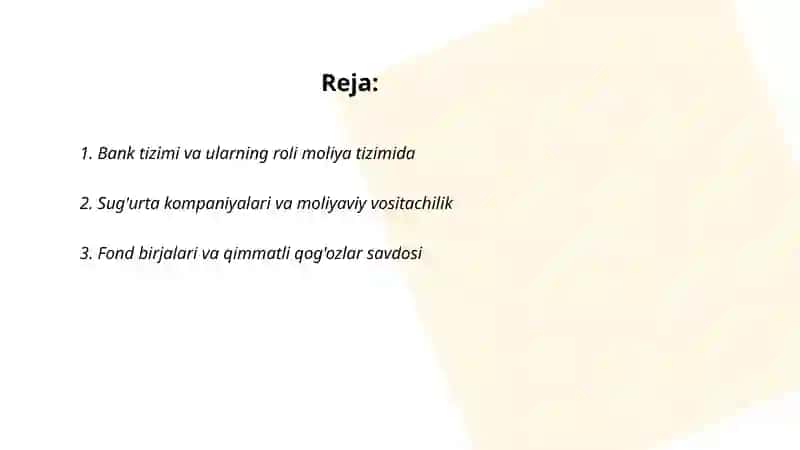 Bank tizimi va ularning roli moliya tizimida 2