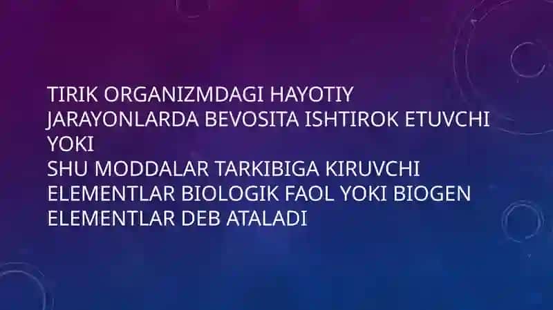 Biogen Elementlar 2