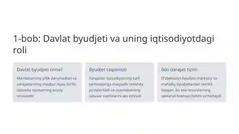 Davlat Xarajatlarining Iqtisodiyot Tarmoqlari Bo'yicha Taqsimoti 2