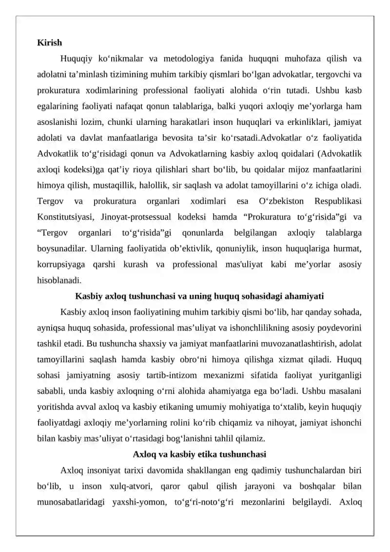 Advokat rioya etadigan axloqiy qoidalar 2
