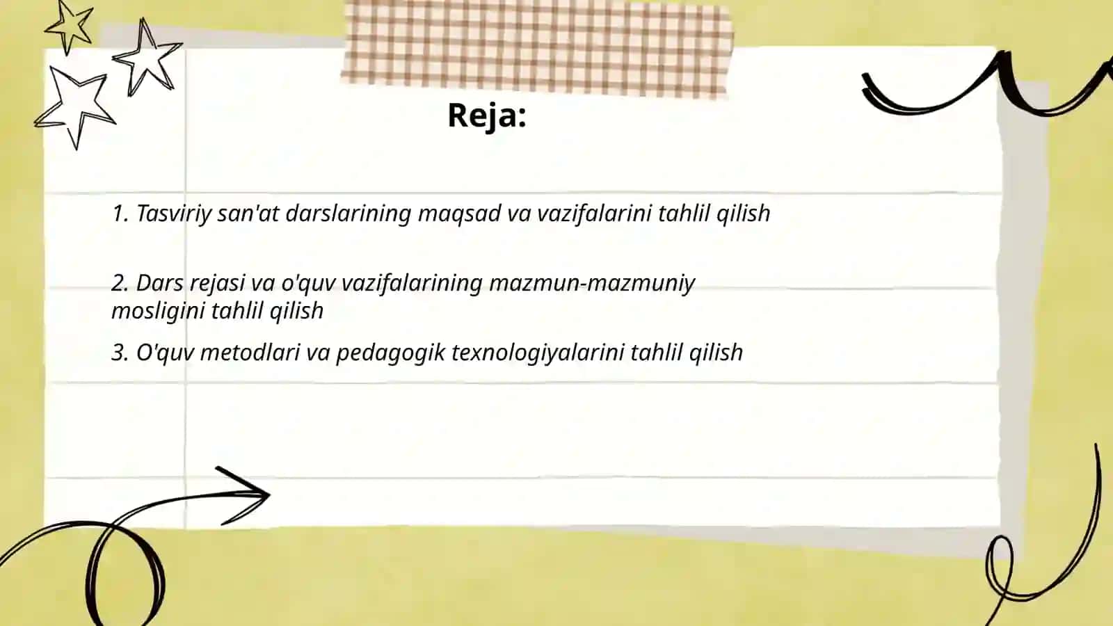 Tasviriy san'at fani mashğulotlarini tahlil qilish 2