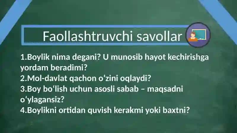 BOYLIKDAN FOYDALANISH MEZONLARI 32-mavzu 2