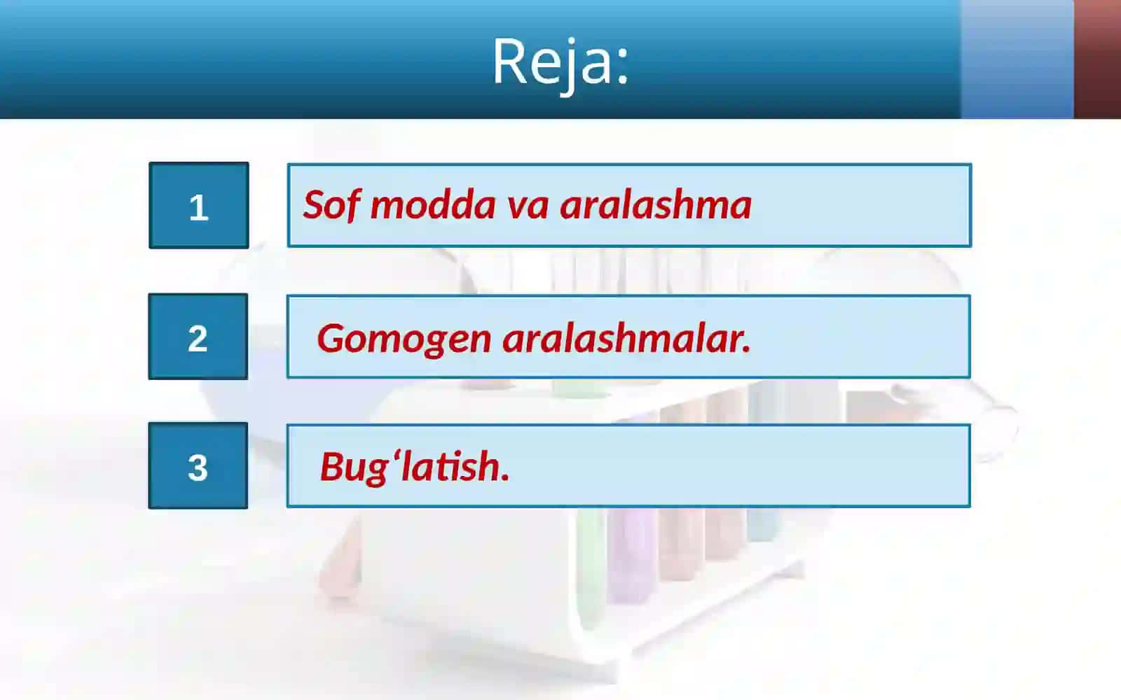 Sof modda va aralashma. 2