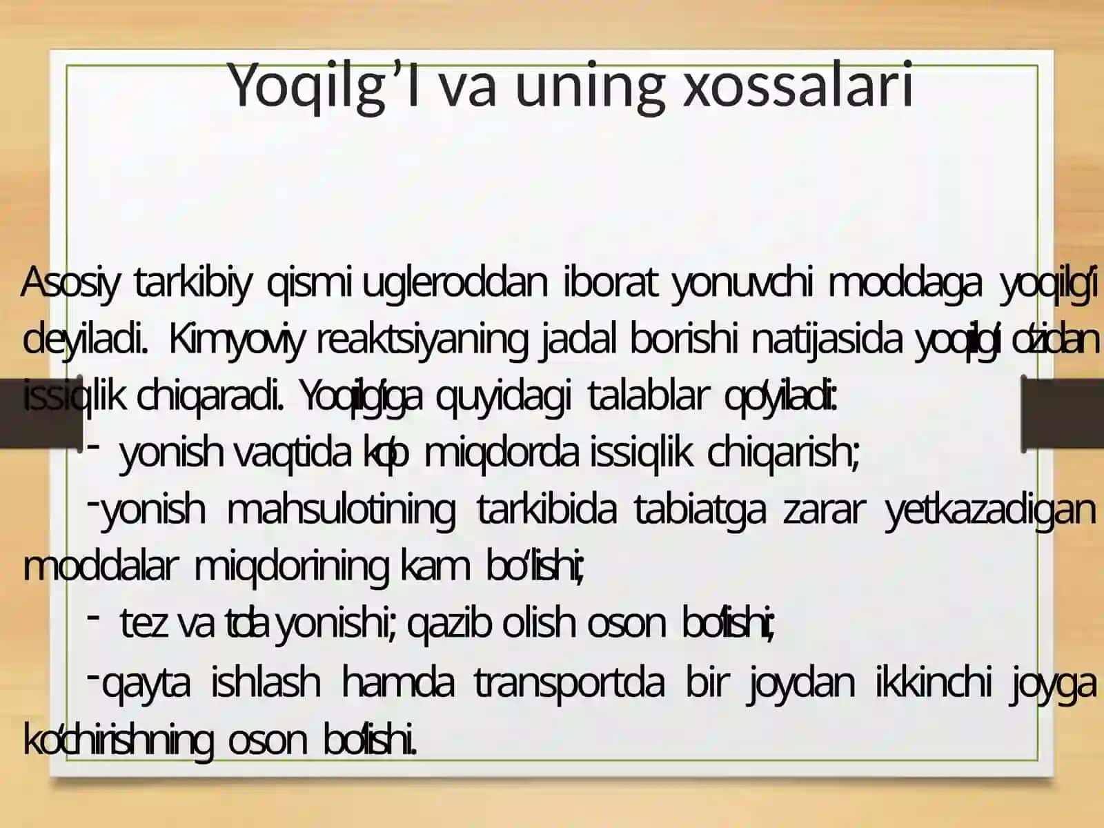 Yoqilg’iturlari 2
