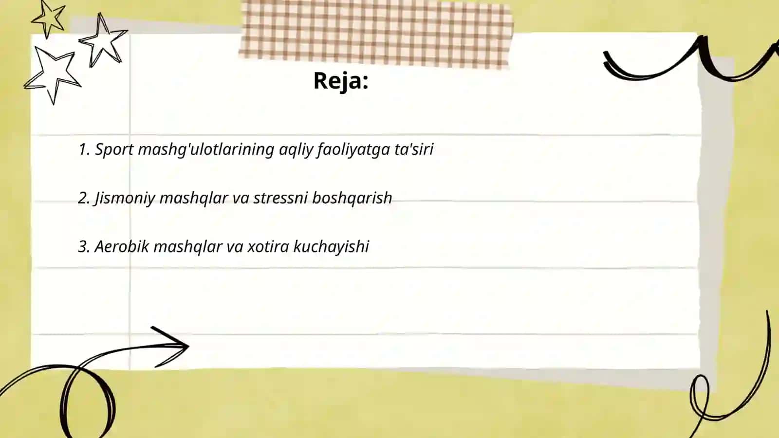 Jismoniy madaniyat va sport fanidan mustaqil ishi 2
