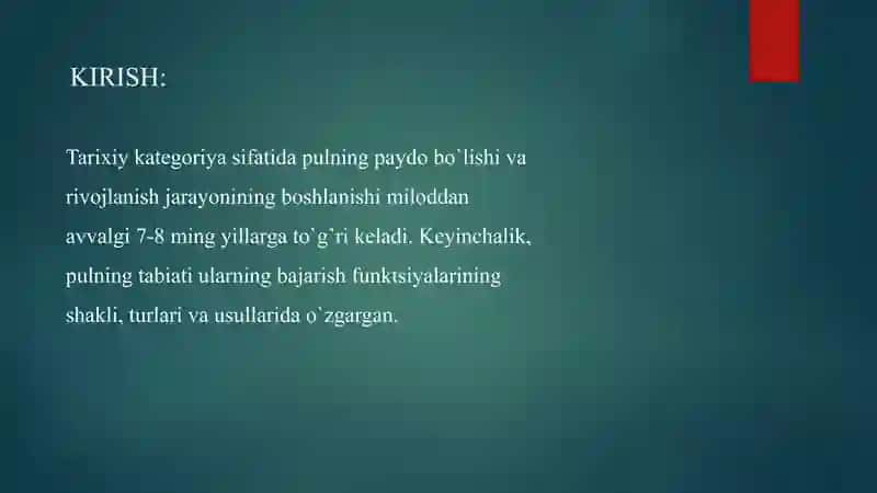 Pul muomalasining barqarorlashtirish usullari 2