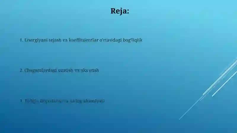 Modda oʻtkazish va berish koeffitsentlarining fizik manosi Мадрахимов 🪐 2