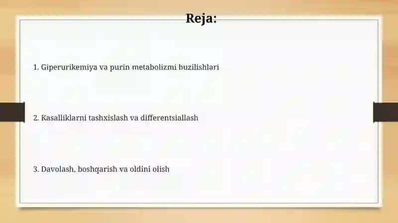 Giperurikemiya va purin metabolizmi buzilishlari 2