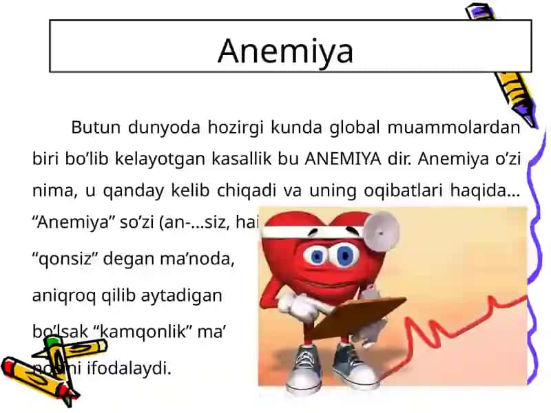 Anemiya sindromi ratsional davolashga klinik-farmakologik yondashuv 2
