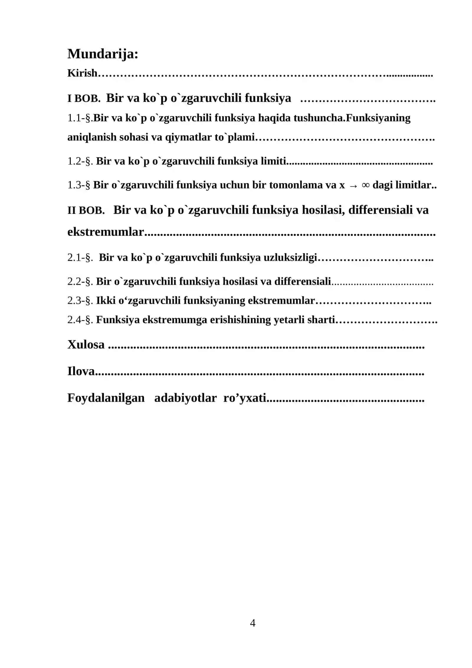 Bir necha o’zgaruvchili funksiya ektstremumlari 2