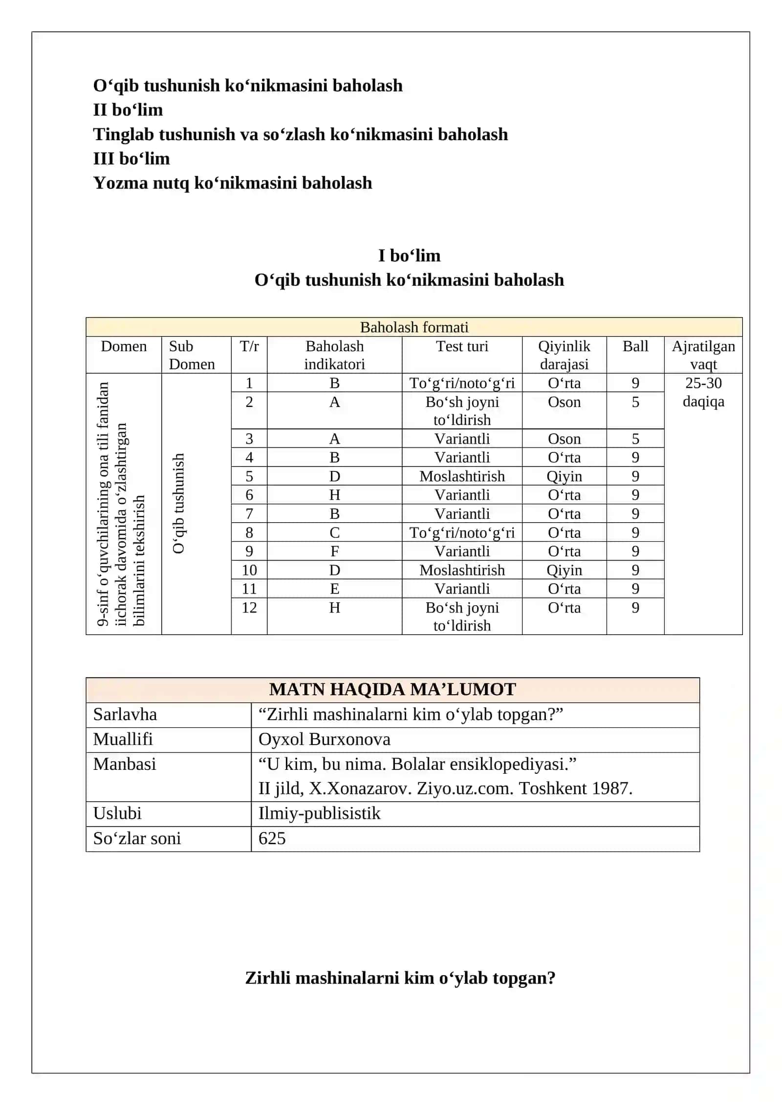 Nutqiy Ko‘nikmalarni Baholash Asoslari 2