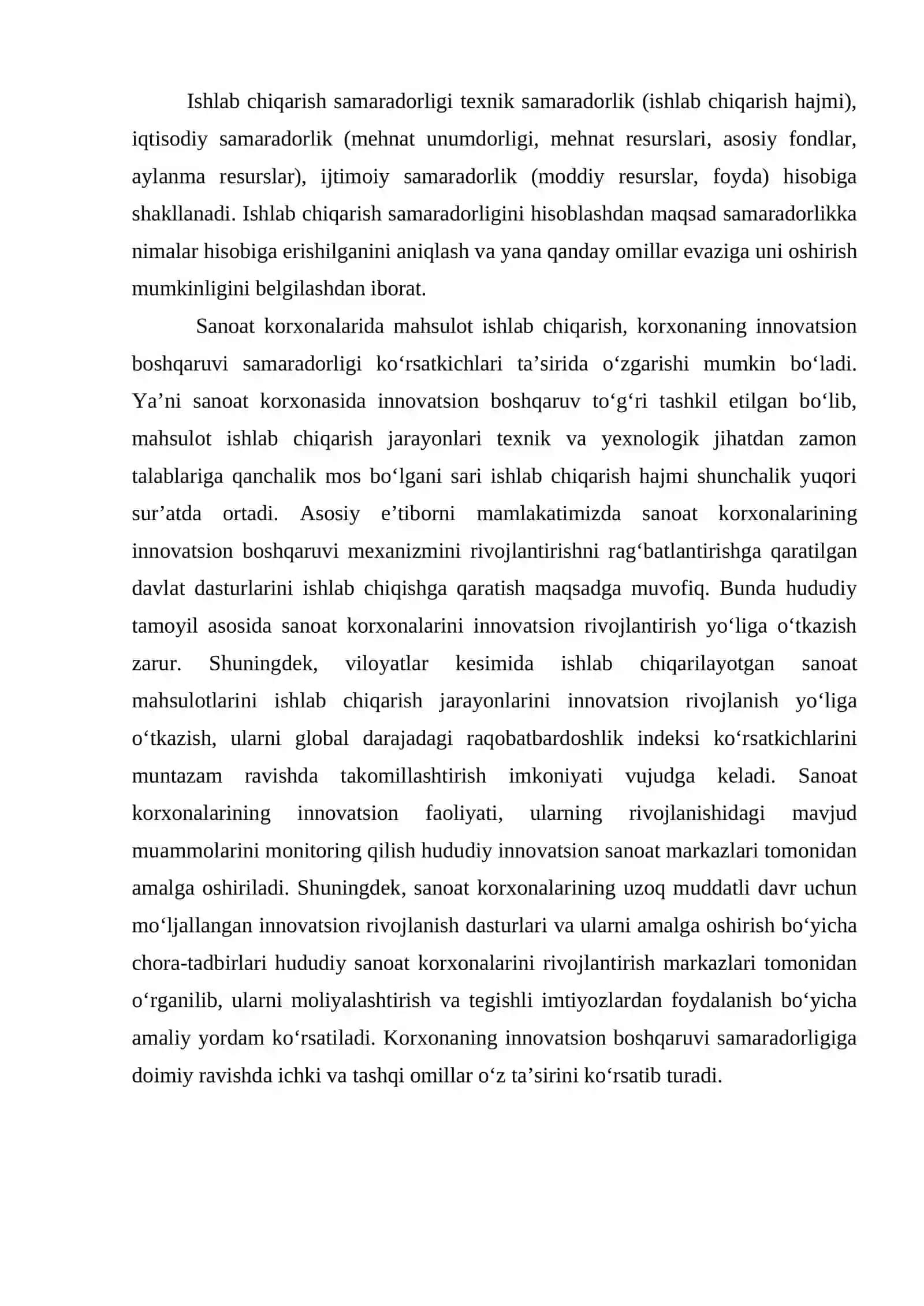 Sanoat korxonalarida maxsulot ishlab chiqarishni oshirish va nomenklaturasini kengaytirish muomolari 2